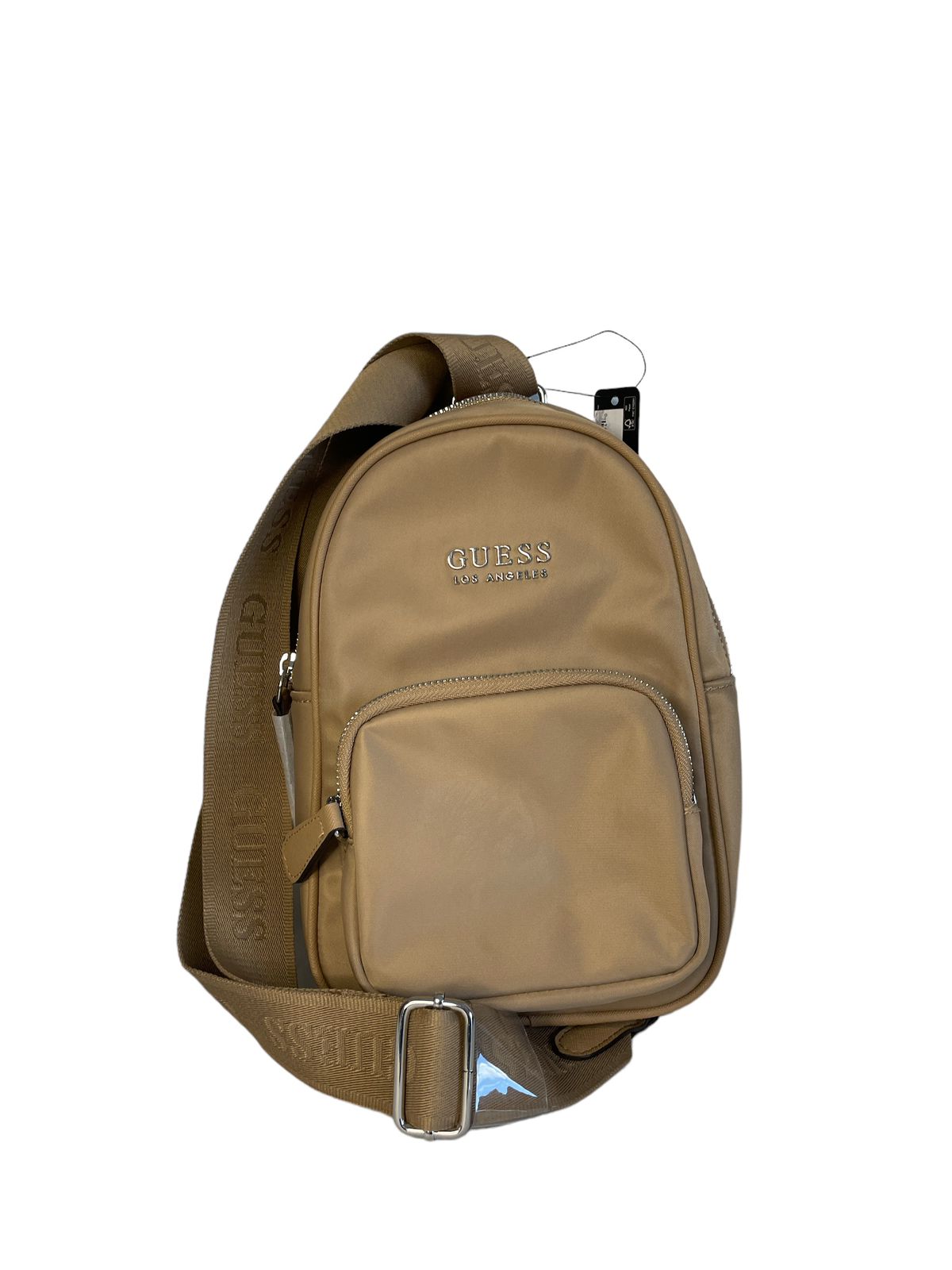 MOCHILA GUESS LOS ANGELES VERDE OLIVO Y BEIGE