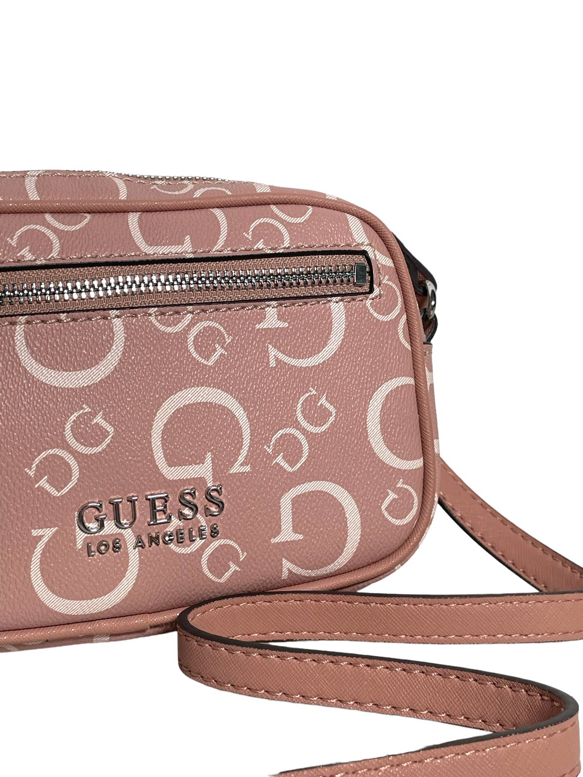BOLSO GUESS ROSA Y CAFÉ