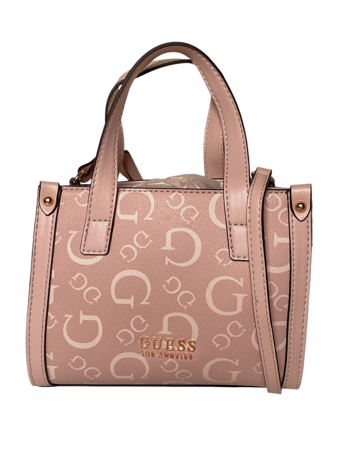 BOLSA MEDIANA GUESS ROSA ESTAMPADA